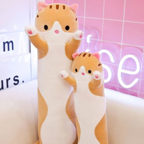 Cat pillow brown sleeping pillow 70 cm 2