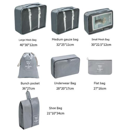 Suitcase Organizer Beige 7-Piece Set 1