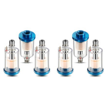 6 Pezzi Filtro Separatore Olio Acqua Filtro Aerografo Separatore di Umidità per Raccordo Compressore Linea Aria, 1/4 Pollici Ingresso e Uscita NPT