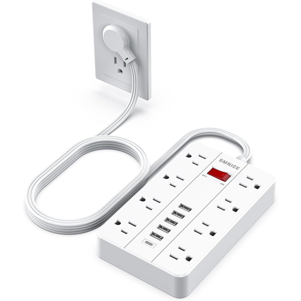 Surge Protector Power Strip 8 Outlets 6 Usb 5Ft Cord 9341593818346