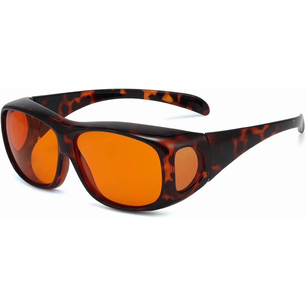 Blue Light Blocking Eyeglasses Fitover Amber Lenses Black