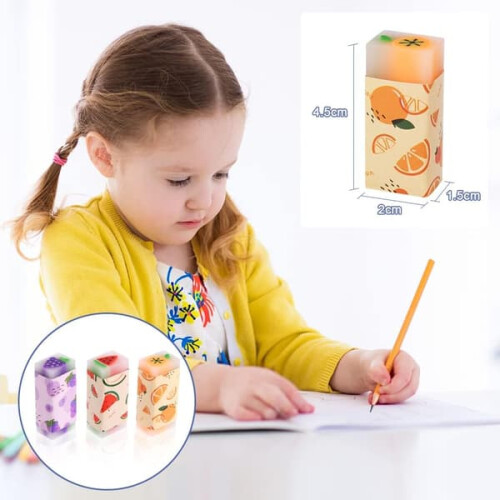 Fruit Eraser Set Soft Pencil Erasers for Kids 3 pcs 1
