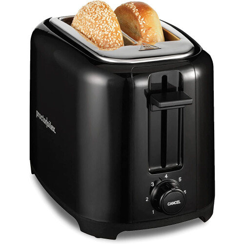 2-Slice Toaster Black with Extra-Wide Slots 22305