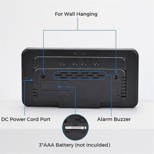 Digital wall clock LED 9 inch 12/24 hour quiet 1