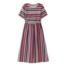 Gestreiftes Prinzessinnenkleid für Mädchen, Kurzarm, Größe 2T-6X