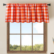 Buffalo window valance orange white