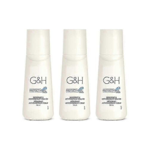 X 3 Bottle Gh Protect+ Deodorant Anti-perspirant Roll-on Size 100 Ml.