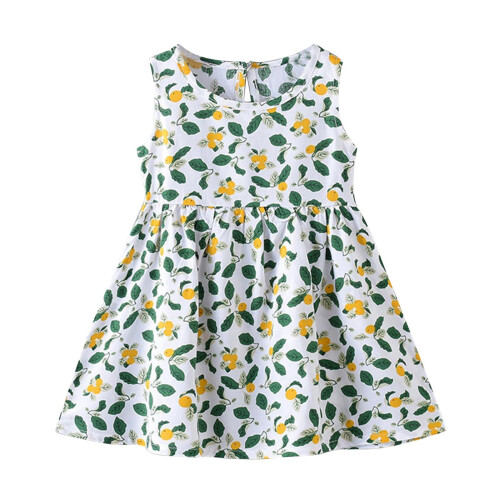 Mädchen Sommerkleid mit Blumenmuster, Baumwollseide, 12-18 Monate