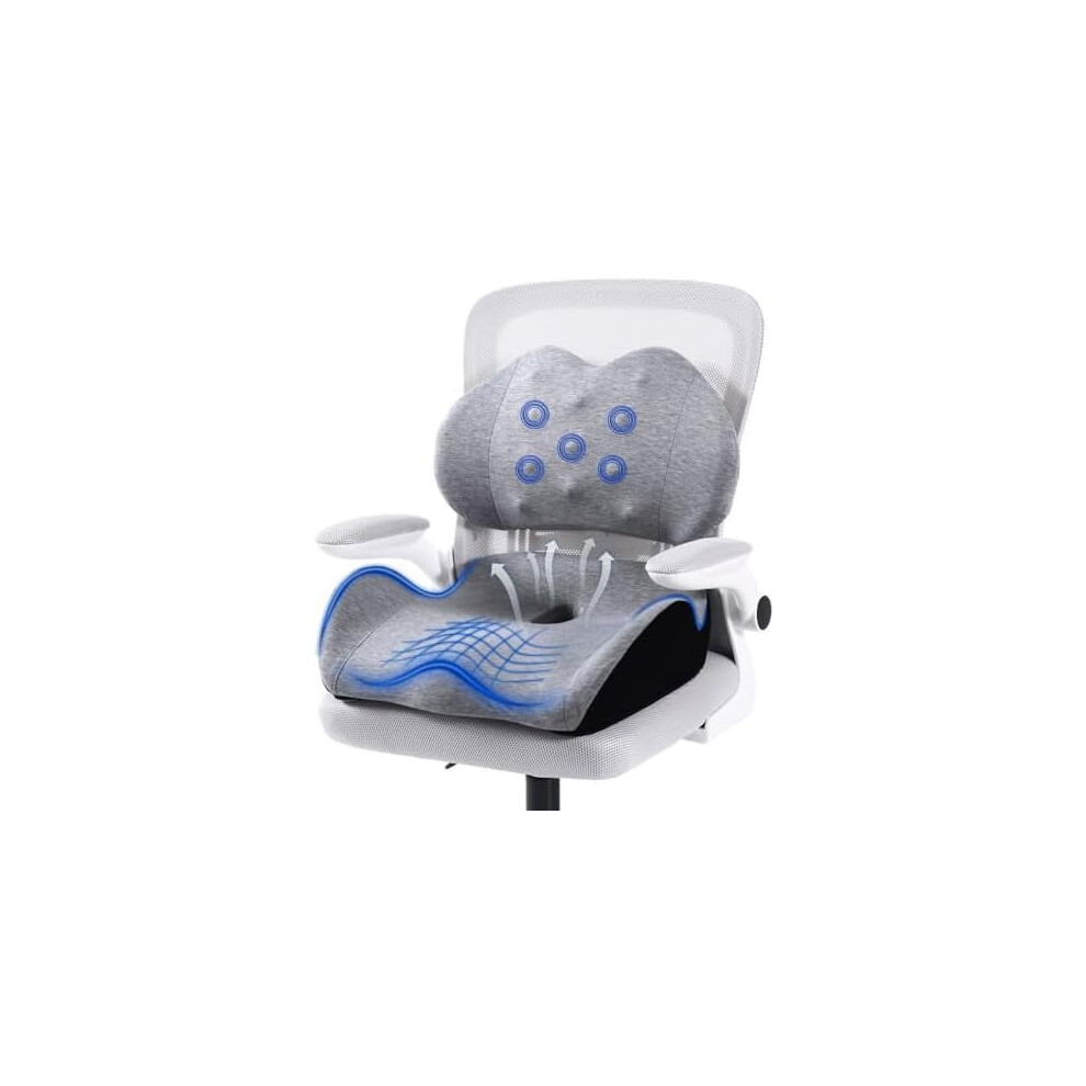Memory Foam Seat Cushion With Lumbar Support Xl 9401284891826