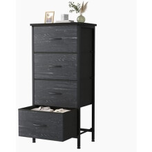 Fabric Dresser Cabinet with Steel Frame and Wood Top 4