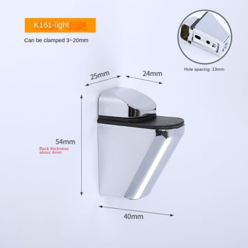 Glass Shelf Clamp Support BRIGHT 3 1