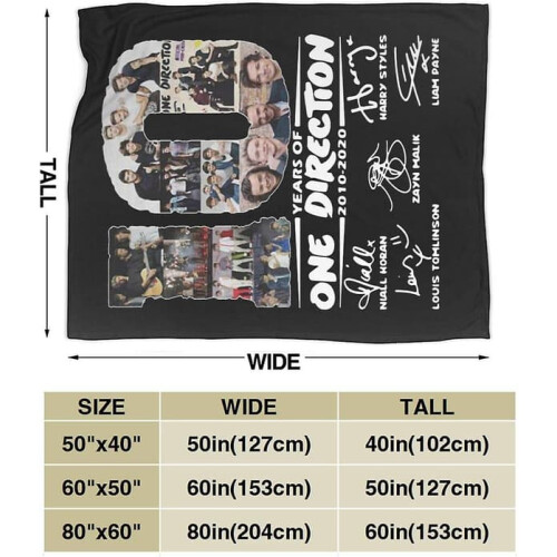 One Direction throw blanket microfiber 60x50 in 2