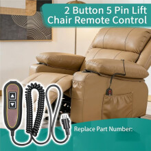 2 Buttons and 5 Pins, Lift Chair Remote Replacement ZK1200-HC,Handheld Controller, with USB and Backlight,Power Recliner