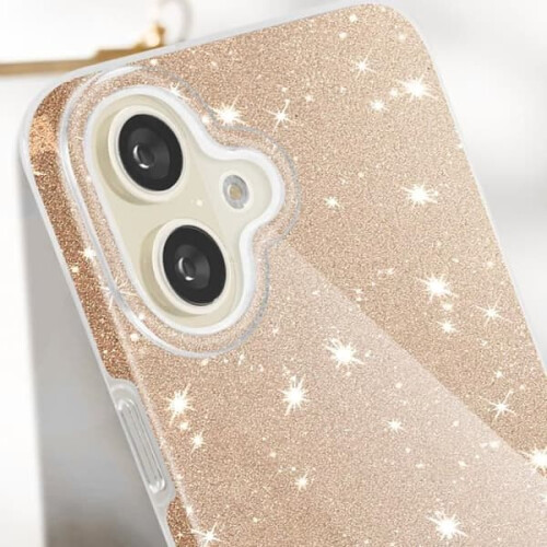 AVIZAR Glitter iPhone 16 Plus Case Yellow Silicone 2