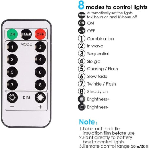 Outdoor parasol light cordless with remote 8 brightness 2