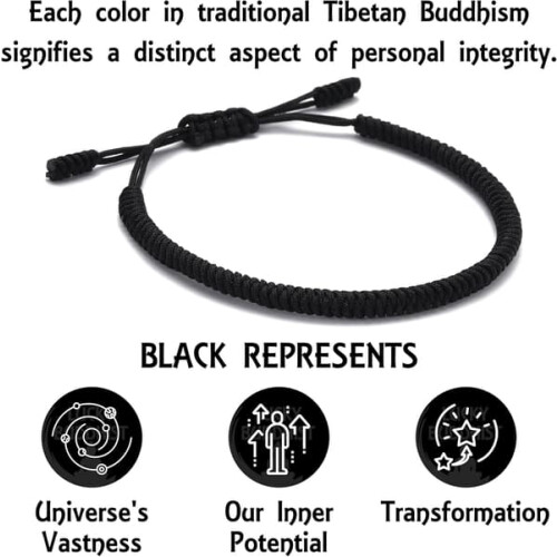Handmade Tibetan Lucky Bracelet Adjustable Black 2
