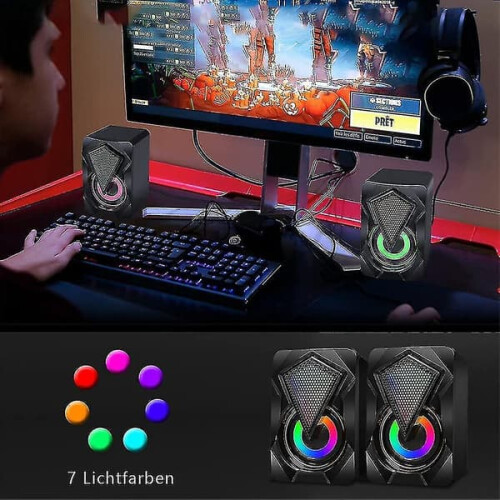 USB computer speaker 10W 2.0 with LED lighting 1