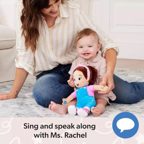 Ms. Rachel Sing-and-Play Doll - Soft Talking Plush Toy for 1