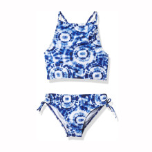 Conjunto de biquíni tankini infantil com estampa de margaridas (2 peças)