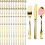 Gold Plastic Cutlery Set Heavy-Duty 120 Pieces 1