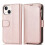 iPhone 15 Red wallet case with zipper 4