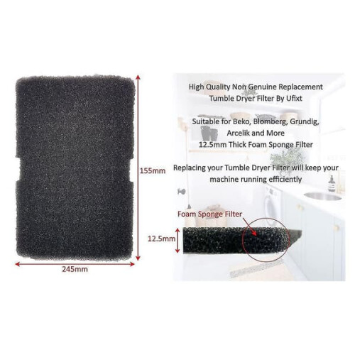 Cylinda tumble dryer evaporator filter sponge 2-pack 1