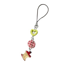 Chaveiro com miolo de fruta em formato de coração vazado (1 peça)
