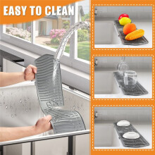 2PCS Kitchen Sink Faucet Mat Catcher, Handle Drip Catcher Tray, Multipurpose for Kitchen Dish Drying Mats