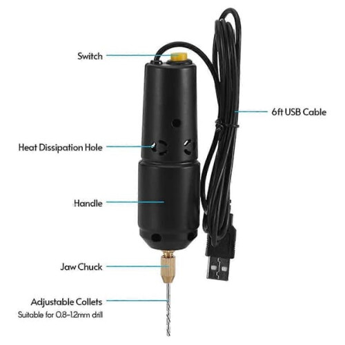 Mini Electric USB Drill for Jewelry Making with 10 Bits 2