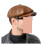 Brun läderbaskerhatt för män Octagonal Retro Newsboy Cap 1