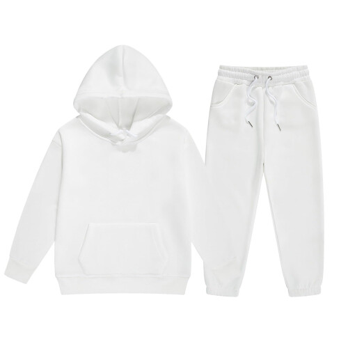Kinder-Set aus Kapuzenpullover und Hose, einfarbig, 10-11 Jahre