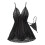 Camicia da notte da donna in pizzo nero e rete, taglia XL 1