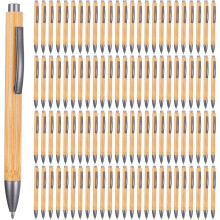 100pcs Wooden Bamboo Pens Bulk Wood Retractable Ballpoint Pen Black Ink 1mm,for School Teacher Coworker Student Journal
