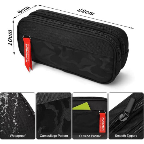 Pencil Case Waterproof Lightweight 3-Compartment 1