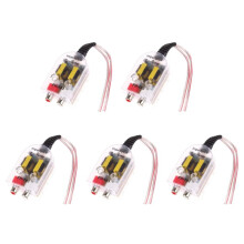5pcs 12V Universal Car Stero Radio Speaker High to Low RCA Audio Impedance Car Impedance Free Drop Converter