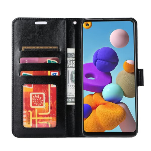 Samsung S20 Plus leather wallet case with 3 card slots red 1