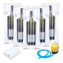 50 Sacs de Protection pour Bouteilles de Vin pour le , Manchons à Air Gonflables avec Pompe Réutilisable, Expédition Sécurisée