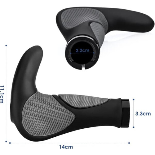 Ergonomic Bicycle Handlebars with Horns and Rubber Grips 2