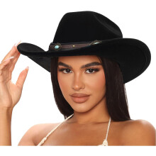 Damefilt cowboyhatt Fedora Rodeo-stil Medium/Stor