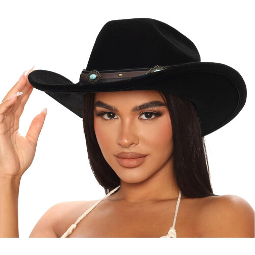 Damfilt cowboyhatt Fedora Rodeo-stil Medium/Stor