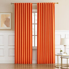 Orange blackout curtains 52x45 inches 2 panels back tab and