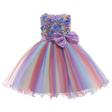Prinzessinnen-Tüllkleid mit Schleife und Pailletten für Mädchen