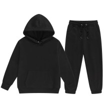 Completo felpa e pantaloni per bambini, tuta a maniche lunghe tinta unita 2-3