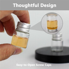 50-Pack 5ml Tiny Glass Jars with Silver Screw Caps, Small Clear Containers Decorative Vials for Crafts, Spices