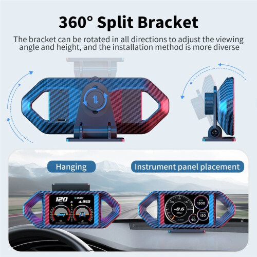 P26 OBD GPS Car HUD Speedometer with Slope Meter Altitude Display and Multi-Language Dashboard