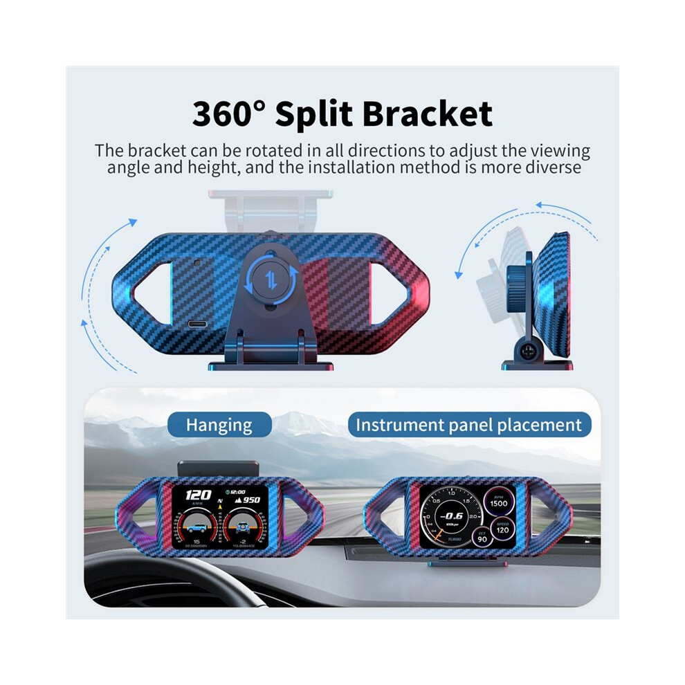 P26 Obd Gps Car Hud Speedometer With Slope Meter Altitude Display And Multi-Language Dashboard 6033058433739