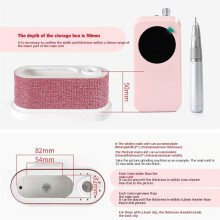 Suporte para Máquina de Broca de Unha com Strass, Suporte para Brocas de Unha com 8 Furos, Suporte para Efile de Unha e Caixa Organizadora Rosa