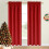 Cortinas de Natal com isolamento térmico e bloqueio de luz, vermelhas, 38x84 1
