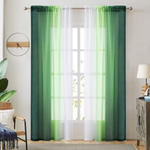 Cuirtíní Trédhearcacha Ombre Glas Dorcha 54x96 Orlach Tacar Póca Slata