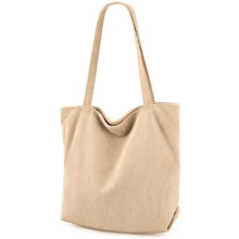 Corduroy draagtas voor dames met ritssluiting en binnenvakken.
